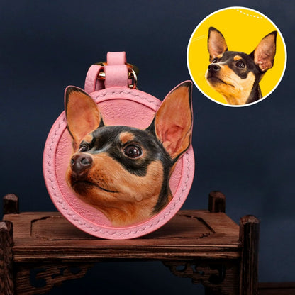 3D Personalized Pet Memorial Portrait Leather Ornament