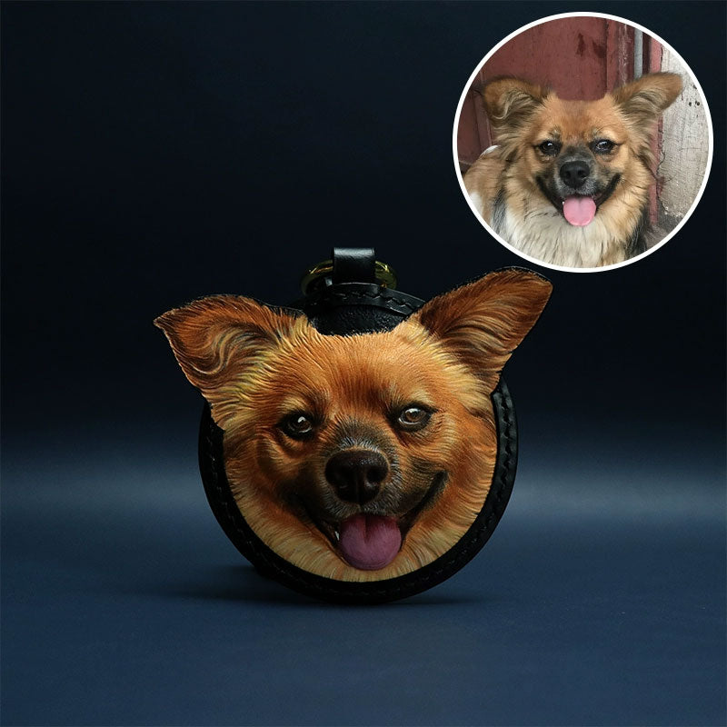 3D Personalized Pet Memorial Portrait Leather Ornament