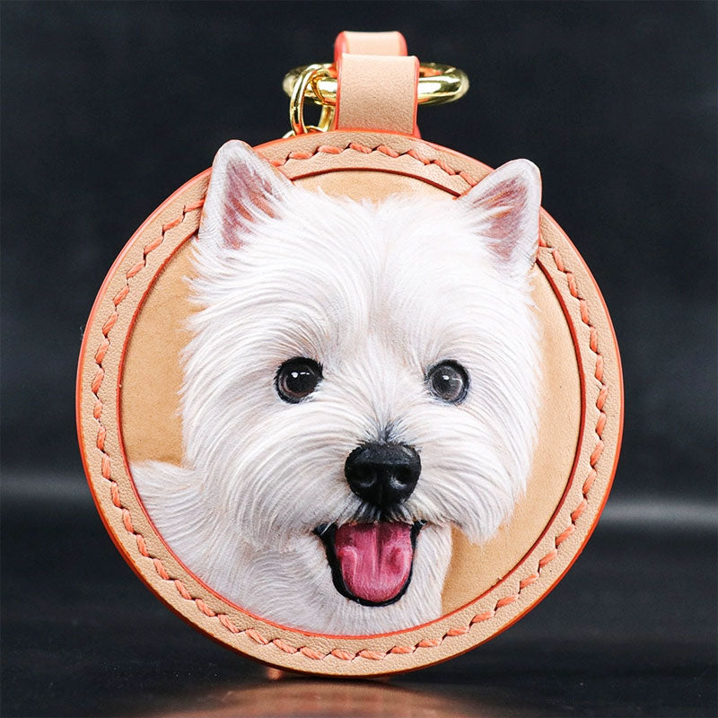 3D Personalized Pet Memorial Portrait Leather Ornament