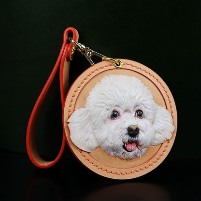 3D Personalized Pet Memorial Portrait Leather Ornament