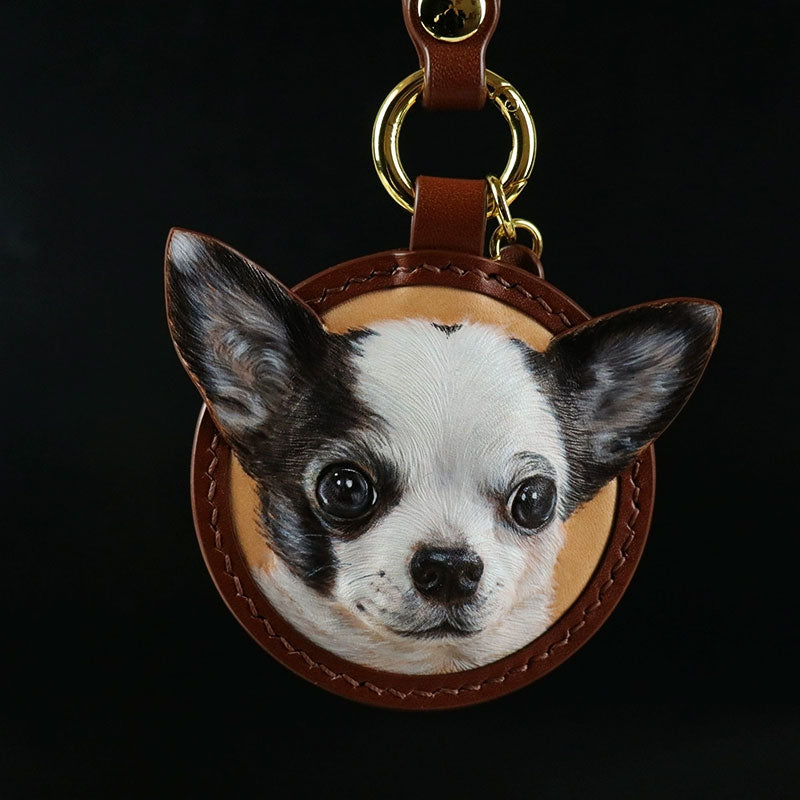 3D Personalized Pet Memorial Portrait Leather Ornament