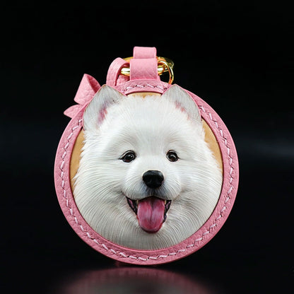 3D Personalized Pet Memorial Portrait Leather Ornament