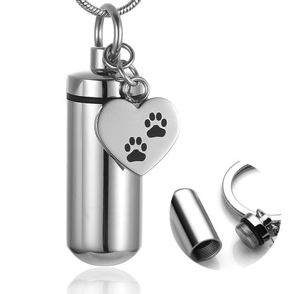 Pawprint Heart Personalized Pet Memorial Cremation Keychain