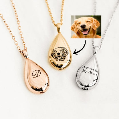 Teardrop Pet Keepsake Locket Necklace