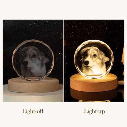 Personalized Pet Memorial Crystal Ball Ornament