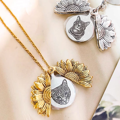 Personalized Sunflower Necklace