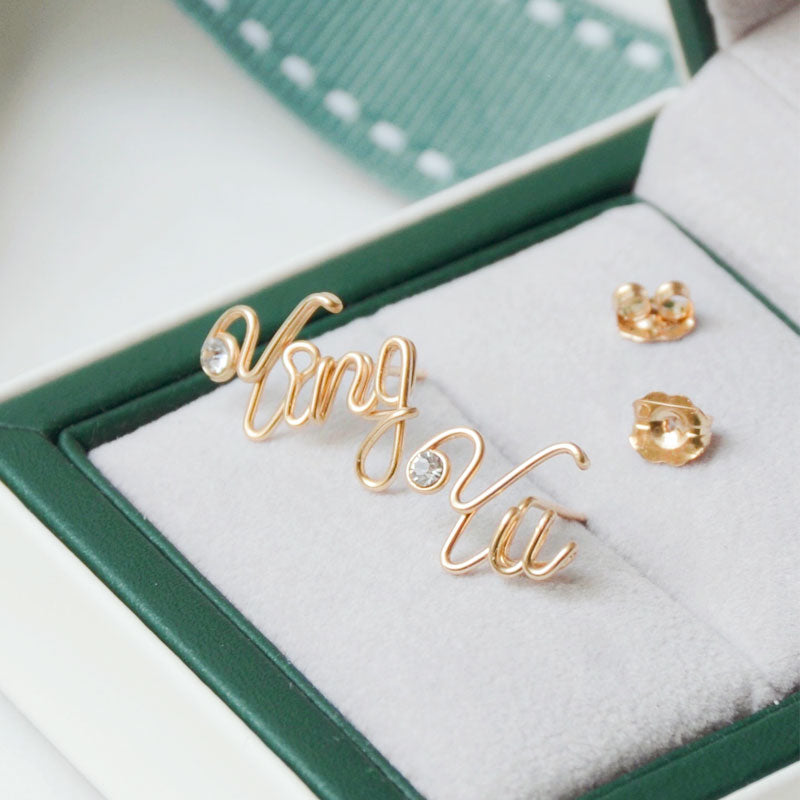 Amour Personalized Name Earrings