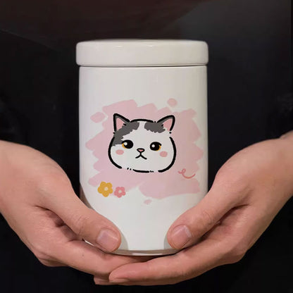 Personalized Hand-painted Pet Urn for Ashes - Comic Style