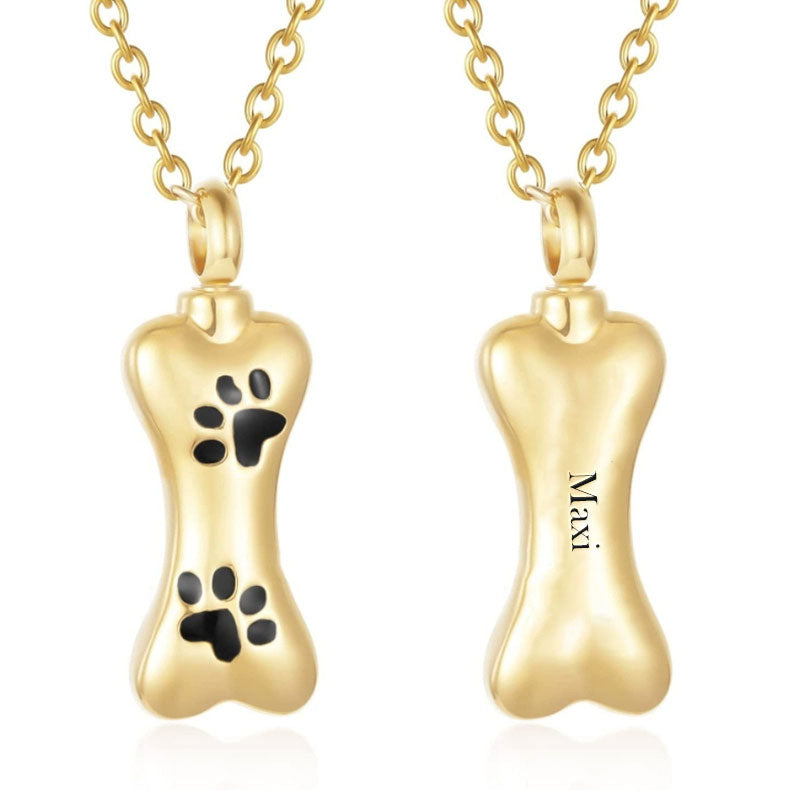 The Bone Personalized Pet Memorial Cremation Urn Necklace