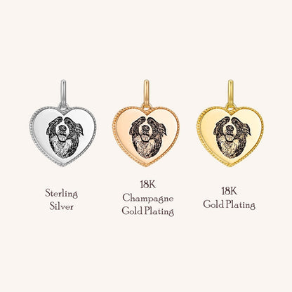 Heart Personalized Engraved Pet Necklace in Sterling Silver