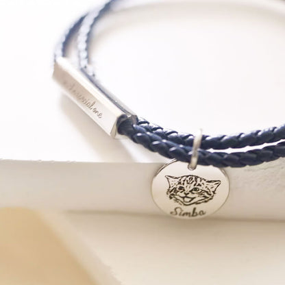 Personalized Leather Braided Bracelet