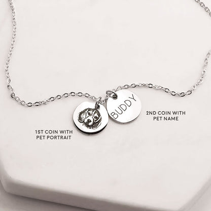 Double-Pendant Personalized Engraved Pet Necklace