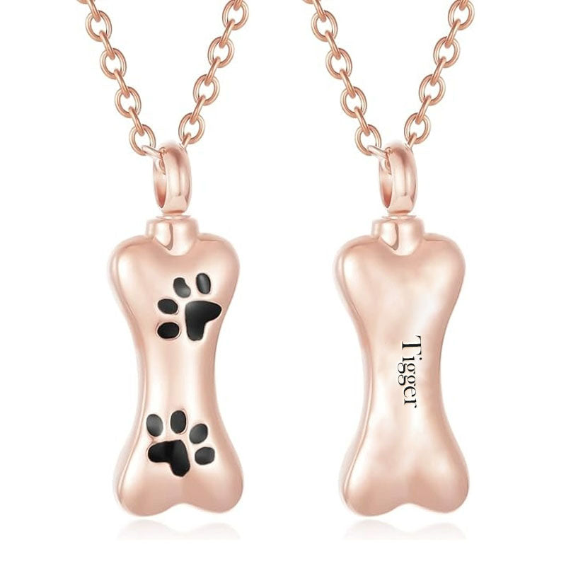 The Bone Personalized Pet Memorial Cremation Urn Necklace