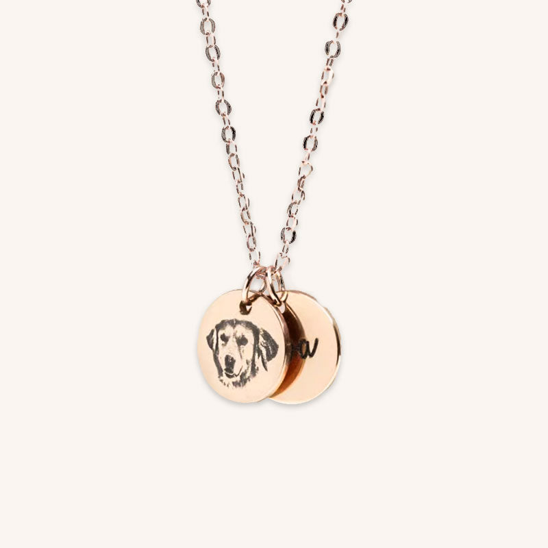 Double-Pendant Personalized Engraved Pet Necklace