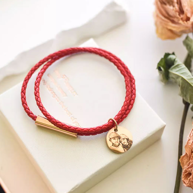 Personalized Leather Braided Bracelet