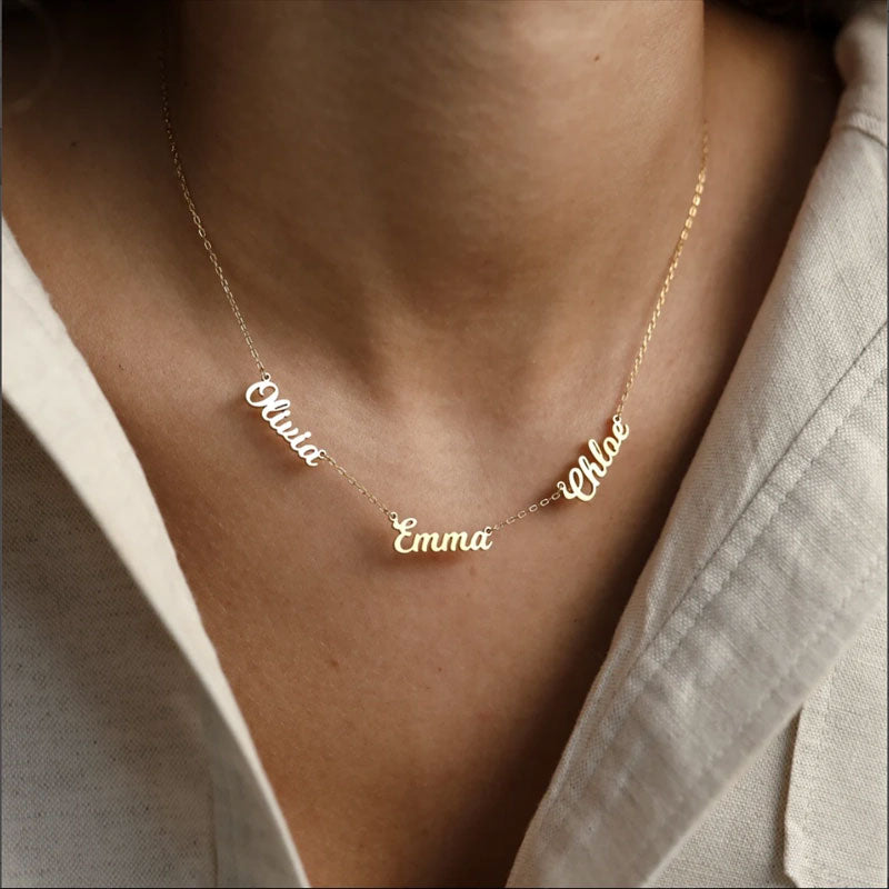 Nova Personalized Multi-Name Necklace in Sterling Silver