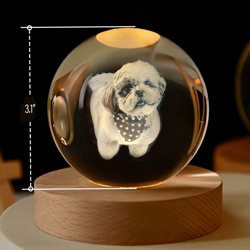 Personalized Pet Memorial Crystal Ball Ornament