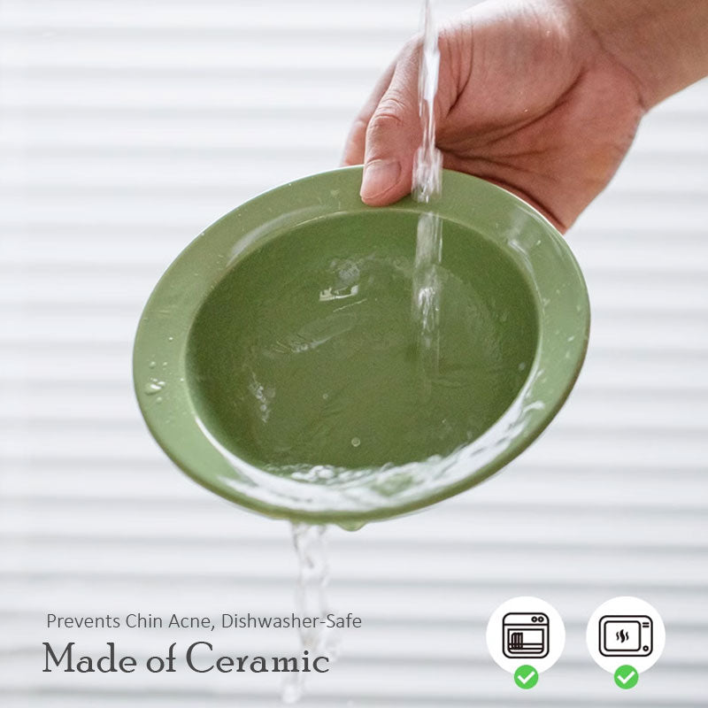 Gemino Ceramic Dual-Bowl Set with Iron Stand