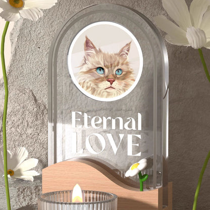 Personalized Pet Memorial Glass Plaque with Custom Engraving