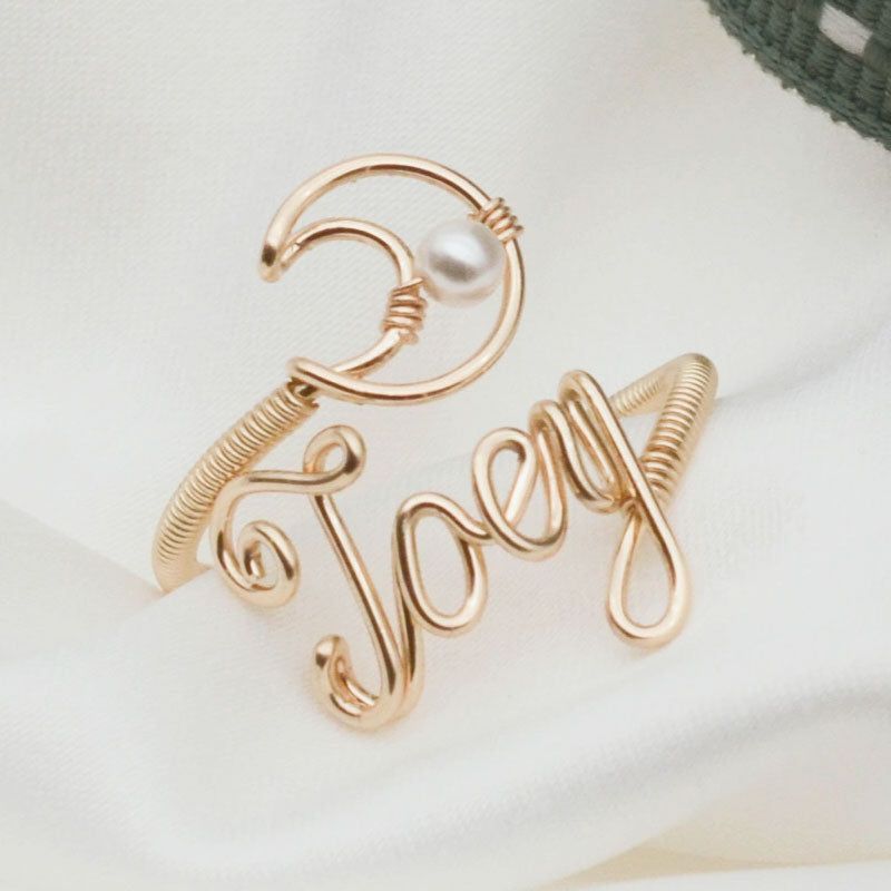 Amour Personalized Name Ring