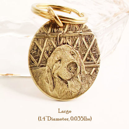 Embossed Portrait Personalized Brass Keychain