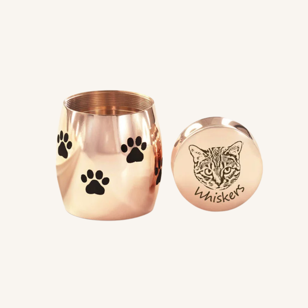 Personalized Pet Urn with Engraved Pet Portrait