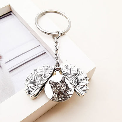 Personalized Sunflower Keychain