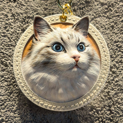 3D Personalized Pet Memorial Portrait Leather Ornament