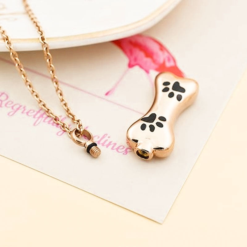 The Bone Personalized Pet Memorial Cremation Urn Necklace