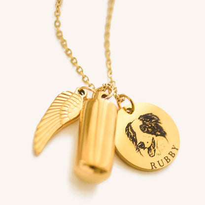 Guardian Angel Cremation Urn Locket Necklace