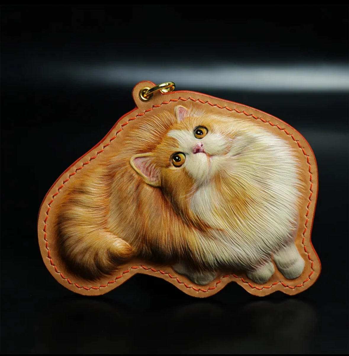 3D Personalized Pet Memorial Portrait Leather Ornament