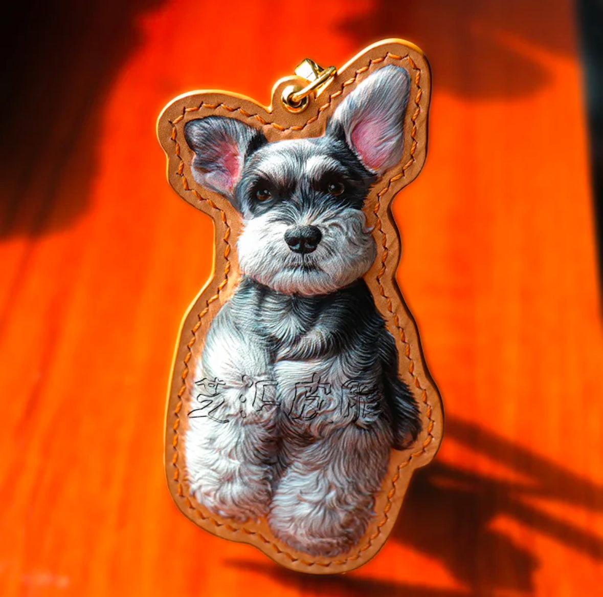 3D Personalized Pet Memorial Portrait Leather Ornament