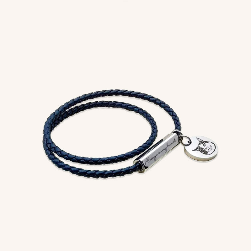 Personalized Leather Braided Bracelet