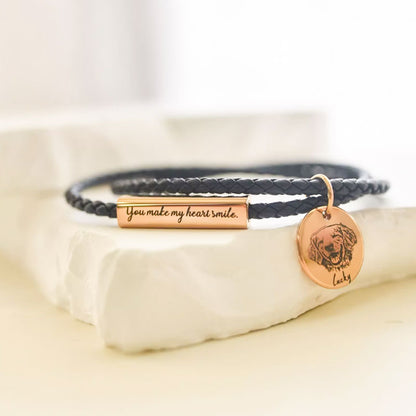 Personalized Leather Braided Bracelet