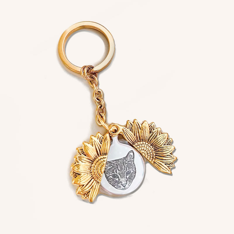 Personalized Sunflower Keychain