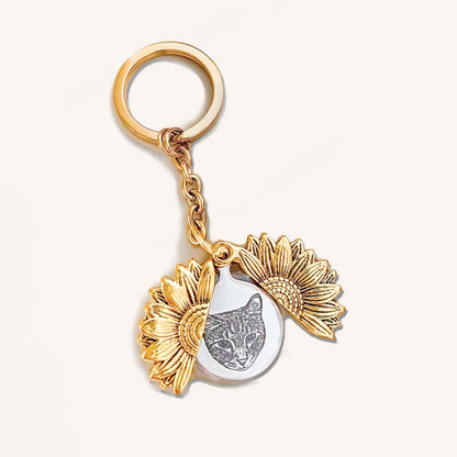 Personalized Sunflower Keychain