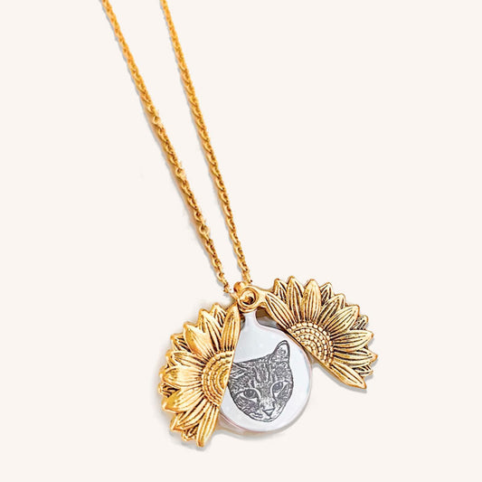 Personalized Sunflower Necklace